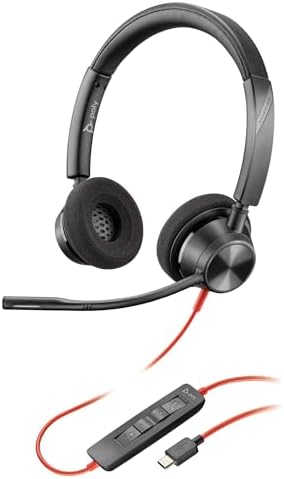 Poly Blackwire 3320 Wired USB Headset with Mic for PC & Work by Poly