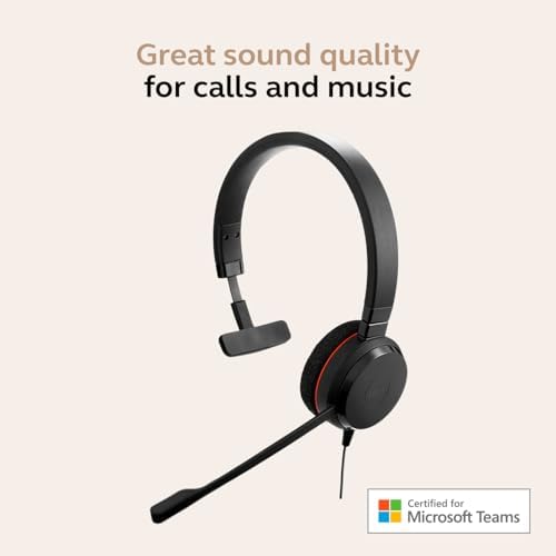 Jabra Evolve 20 (2025 Edition) Single-Ear Headset for Office and Home - Call Control - All Platforms - USB-C/A Connectivity - Black - Image 3