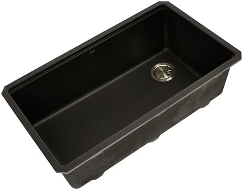 KRAUS Metallic Black 32 in Undermount Granite Kitchen Sink KGUW2-33MBL - Image 4