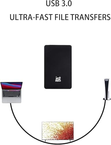 ist computers 1TB External Hard Drive, USB 3.0, Ultra Slim Portable HDD Storage for PC & Mac Laptop, Desktop, PS4, PS5, Xbox One External Storage, Plug and Play Backup Drive, Home, Business, Black - Image 5