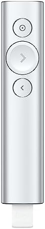 Logitech Spotlight Presentation Remote - Universal Wireless Presentation Clicker with Laser Pointer, Advanced Digital Highlighting, Bluetooth, 30 m Range and Quick Charging - Silver by Unknown