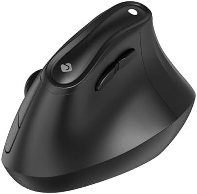 J-Tech Digital Wireless Mouse, Vertical Ergonomic Mouse with 2.4G Wireless & Bluetooth for 3 Multi-Device Function, Adjustable DPI Modes, Compatible with PC, Mac, Laptop - Black by J-TechDigital