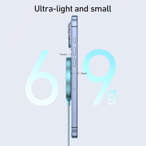 BENFEI Magnetic Wireless Charger Compatible with MagSafe for iPhone 17/16/15/14/13/12, Aluminum, up to 7.5W, 1.5m Cable - Image 3