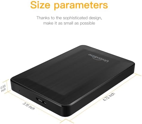 UnionSine 2.5" Portable External Hard Drive 500GB, Black - Image 3