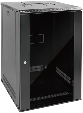 Tecmojo 18U Wall Mount Rack Network Cabinet for 19" IT Equipment,with Lockable Glass Door and Side Panels,Cooling Fan,Black,17.7inch Depth for AV/Computer/Electronics Equipment Data Rack by Tecmojo