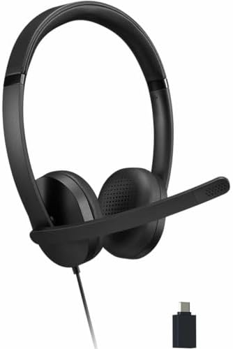 Lenovo 115 USB-A/USB-C Wired Stereo Headset – Lightweight, Noise-Cancelling, in-Line Control Box, USB-A to USB-C Adapter, Over-Ear Design, Headset with Mic for PC and Laptop, Black - Image 4