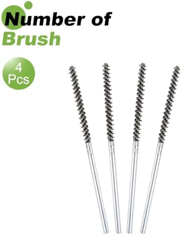 HARFINGTON 4pcs Wire Bore Brush Set 7 Inch Length 5/16 Inch Shank Stainless Steel Bristles Cleaning Brush for Clean Car Part Tube Kitchen Garage - Image 3