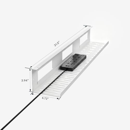 FLEXISPOT Under Desk Cable Management for Office and Home - Standing Desk Metal Raceway Wires Tray (White) - Image 2