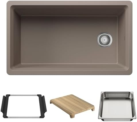BLANCO Inteos SILGRANIT 33" Single Bowl Workstation Kitchen Sink Truffle by BLANCO