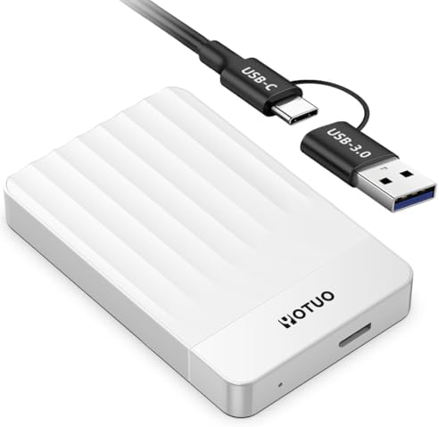 YOTUO 320GB External Hard Drive, Portable Storage Expansion HDD, USB 3.0 & USB-C for PC, Mac, Desktop, Laptop, Smartphone, PS4, Xbox One, Xbox 360, Office & Game, White by YOUTO