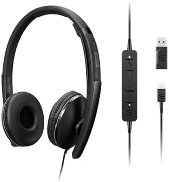 Lenovo Wired ANC Headset, USB-C and USB-A connectivity, Zoom Certified, Active Noise Cancellation, Hearing Protection, 145g Lightweight Comfortable Design, Replaceable Earcups, Business Headset - Image 2