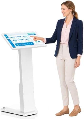 21.5" Touch Screen Kiosk, Interactive Floor Standing Digital Signage Display, FHD Self-Service Information Terminal with Dual Speakers for Retail, Restaurants, Malls & Advertising by JASZDOT