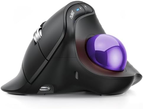Nulea Wireless Ergonomic Vertical Trackball Mouse Thumb Control by Nulea