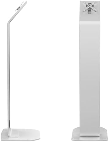 Floor Stand Kiosk - CTA Heavy-Duty VESA Compatible Floor Stand with Interior Cable Routing System and Scratch Resistant Padding on Weighted Base with Kitting Capabilities (ADD-PARAFSW) – White by CTADigital