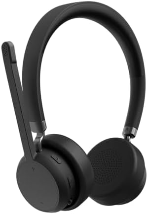 Lenovo Wireless Stereo Headset, Noise Cancelling Mic, Bluetooth 5.3 Multipoint, 31-Hour Talk & 60-Hour Playback, Lightweight 138g, Replaceable Earcups Over-Ear Comfort, Gaming, Office, & PC Use - Image 2