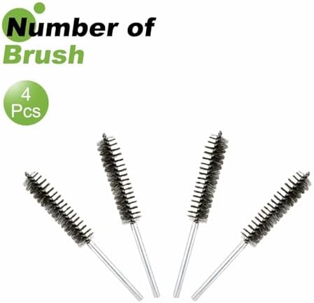 HARFINGTON 4pcs Wire Bore Brush 8 x 1 1/4 Inch Shank Stainless Steel Bristles Cleaning Brush for Clean Car Part Tube Kitchen Garage - Image 3