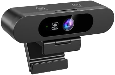 4K Webcam for PC, 8MP USB Webcam with Dual Noise-reducing Microphones, Picture-in-picture, Auto Framing, 5X Zoom, 92° Wide FOV, Auto Light Correction, Perfect for Conference, Video Callings, Streaming by MOERTEK