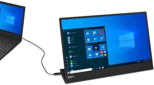 Lenovo ThinkVision M15 15.6" Full HD WLED LCD Monitor - 16:9 - Raven Black - Image 6