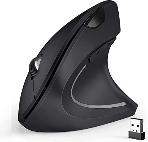 Ergonomic Mouse, 2.4G Optical Wireless Vertical Mouse with 6 Buttons - 3 Adjustable DPI 800/1200/1600 for Laptop, PC, Computer, Desktop, Notebook etc, Specially for Right-handers by Unknown