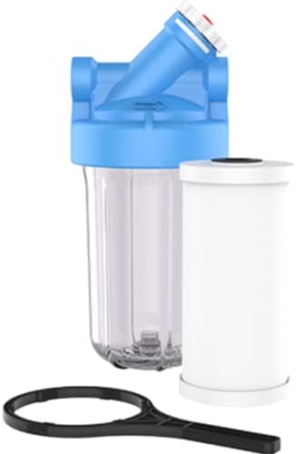 Pentair OMNIFilter BF36C Whole House Water Filtration System, 10" Heavy Duty Big Blue Clear Housing, Valve-in-Head 1" NPT, NSF Certified to Reduce Chlorine Taste and Odor, Includes TO8 Cartridge by PentairOmniFilter