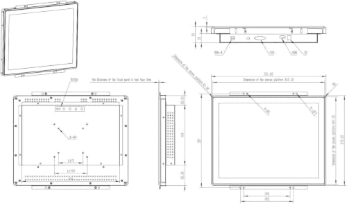 15 Inch Touch Monitor - 10-Point Capacitive PCAP 1024x768 4:3 LCD Display with HDMI VGA and 12V DC Power - for Kiosk POS Vending and Self-Service Automation with VESA Open-Frame Mount - Image 4