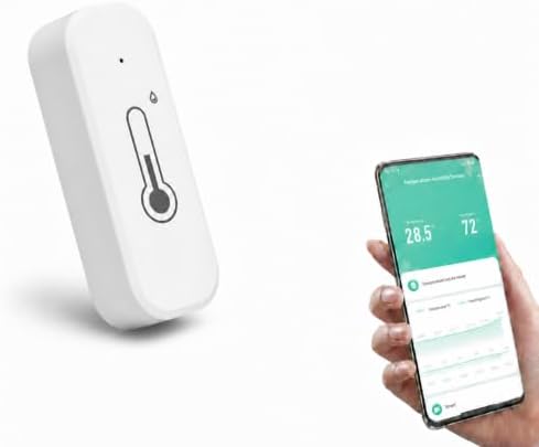 Loopo Smart WiFi Hygrometer Thermometer, 2.4GHz Indoor Temperature Humidity Sensor with Tuya Smart Life App Alerts, Remote Monitoring, Smart Home, Works with Alexa & Google, No Hub Needed,(1pack) by Unknown