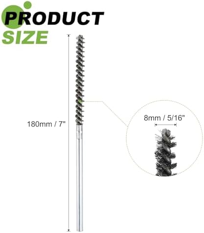 HARFINGTON 4pcs Wire Bore Brush Set 7 Inch Length 5/16 Inch Shank Stainless Steel Bristles Cleaning Brush for Clean Car Part Tube Kitchen Garage - Image 2
