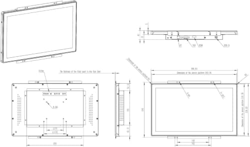 15.6 Inch Open Frame Touchscreen Monitor - 10-Point PCAP 1920x1080 FHD 300 Nit IP65 Waterproof Display - for Industrial Kiosk POS Vending Machine HMI and Digital Signage VESA Panel Mount - Image 4