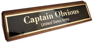 Gem Awards Custom Name Plate for Desk, Walnut Insert, 2x8 Inch - Image 5