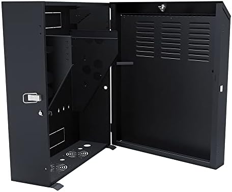 NavePoint 6U Vertical Server Rack Enclosure, Low Profile, 20.6" Deep, Max Weight Capacity 132lbs - 6U Network Cabinet Vertical Wall Mount, Perforated, Black - Image 3
