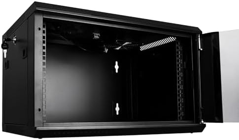RackPath 6U Wall Mount Network Rack Cabinet – Quiet Cooling Fan, Locking Glass Door, 17.7" Deep (450mm), Removable Locking Side Panels, Fits 19" IT & A/V Equipment - Image 6