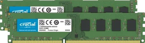 Crucial RAM 16GB Kit (2x8GB) DDR3 1600 MHz CL11 Desktop Memory CT2K102464BD160B by Micron