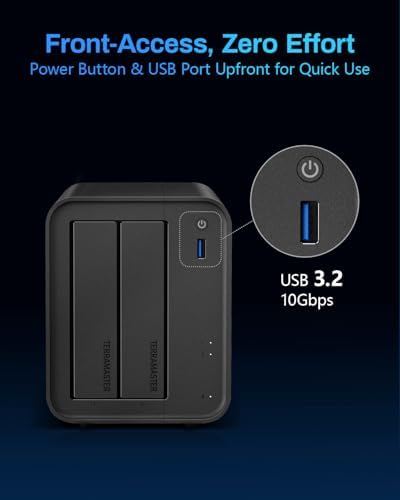 TERRAMASTER F2-425 2-Bay NAS Intel x86 Quad-Core CPU 4GB RAM (Diskless) - Image 3