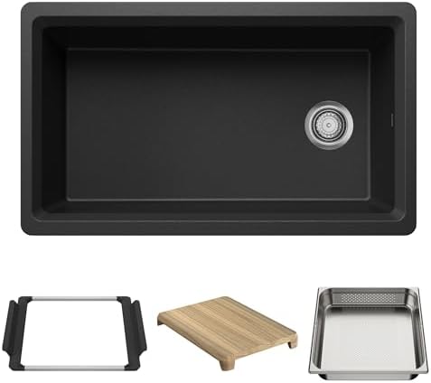 BLANCO Inteos SILGRANIT 33" Single Bowl Workstation Kitchen Sink Anthracite by BLANCO