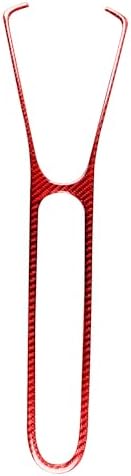 Car Center Console Shifter Outer Panel Handbrake Frame Sticker Real 3K Red Carbon Fiber Decoration Interior Accessories Trim Compatible with Benz Smart Fortwo 2011 2012 2013 2014 2015 by PJFUS