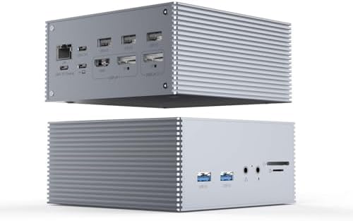 USB C Docking Station Dual Monitor,Tiergrade 16 in 1 Docking Station for MacBook, USB-C Windows Laptops with 4K HDMI, 2 DPS, 100W PD 3.0, 6 USB Ports, Mic/Audio, Mac OS Supports Extended Display by Tiergrade