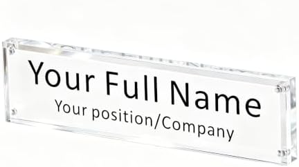 IEEK Acrylic Desk Name Plate, Clear Acrylic Block Nameplate Double Sided Holder, DIY Personalized Name, 2.5x10 Inch by IEEK