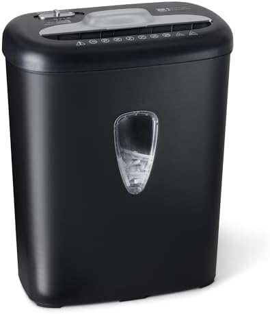 Amazon Basics 8 Sheet Cross Cut Paper and Credit Card Shredder with 4.1 Gallon Bin, Black by AmazonBasics