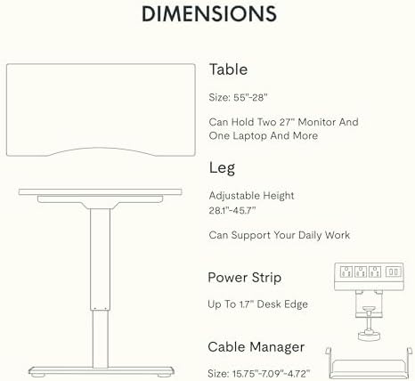 FLEXISPOT EN2 55"x28" Standing Desk Bundle with Storage Cabinet - Image 6