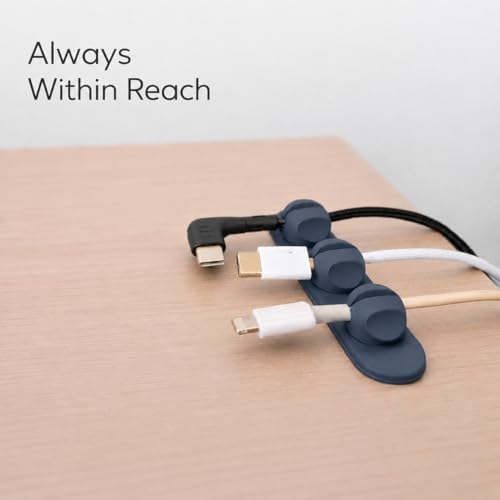 Magnetic Cable Organizer for Desk & Nightstand 3 Clip Cord Holder with One-Hand Access 3M Adhesive Cable Clips, N52 Magnetic Cord Holder for Phone, USB-C & Laptop Cables - Image 6