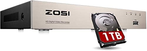ZOSI 1080P 8 CH 4-in-1 DVR HD TVI CCTV DVR Security System Network Motion Detection H.265+ 8CH Digital Video Recorder 1TB Hard Drive for 720P,1080P Security Camera System (Renewed) by Amazon+Renewed