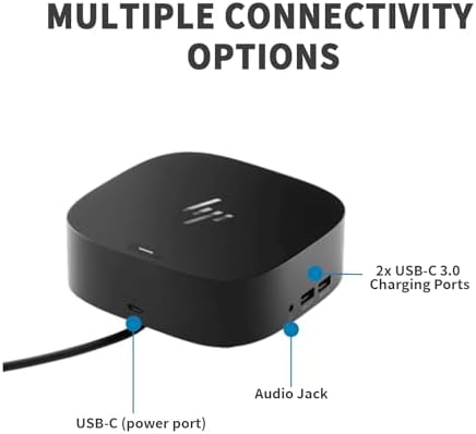 HP Docking Station for Laptop Dual Monitor,HP USB-C G5 Dock with 120W AC Adapter,Bundle with USB-C/HDMI/DP Cables (Renewed) - Image 3
