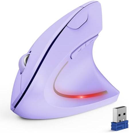 TECKNET Ergonomic Mouse, 4800 DPI Wireless Bluetooth Vertical, 3-Device by Tecknet