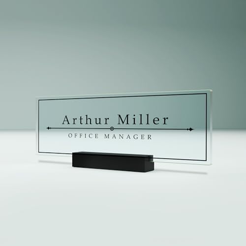 EGD Acrylic Desk Name Plate Personalized I Cute Office Decor I Office Desk Accessories with Various Material Options I Personalized Name Plate with Font Options (10 x 3.5 Inch) (1. Acrylic) by E-GraphicDesignInc