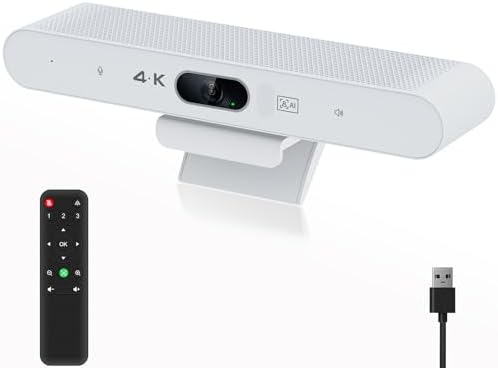 Conference Room Camera, 4K AI Conference Webcam with Microphone and Speaker by PolaTab