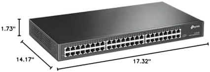 TP-Link 48 Port Gigabit Ethernet Switch | Plug and Play | Sturdy Metal w/ Shielded Ports | Rackmount | Fanless | Traffic Optimization | Unmanaged (TL-SG1048) , Black - Image 6
