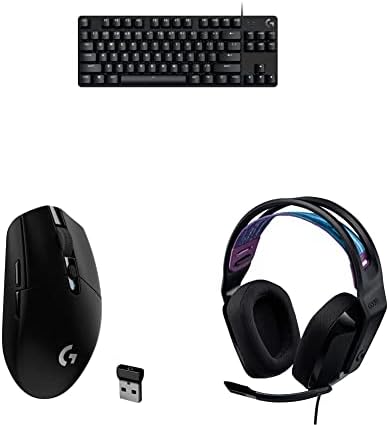 Logitech G413 TKL SE Mechanical Gaming Keyboard + G305 Lightspeed Wireless Gaming Mouse + G335 Wired Gaming Headset Bundle - Black by LogitechG