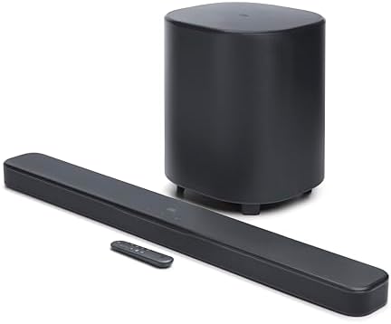 JBL Bar 500MK2-5.1 Channel soundbar System with Dolby Atmos, MultiBeam 3.0 & PureVoice 2.0, 750W with 10" Sub, Easy Sound Calibration, and Works with Voice Assistant-Enabled Speakers (Black) by JBL