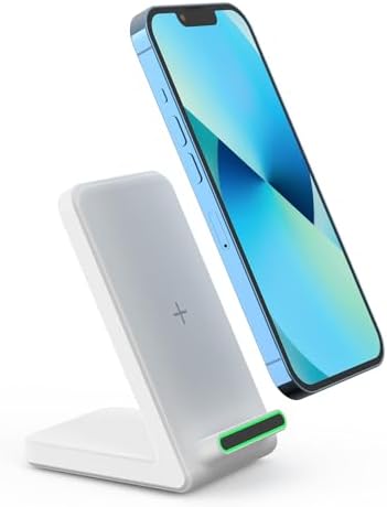 Wireless Charger Stand for Samsung, Fast Wireless Charging Stand for Apple iPhone, for Samsung Galaxy S22/S21/S20, for Google Pixel, for LG and All Qi-Enabled Devices (White) - Image 4