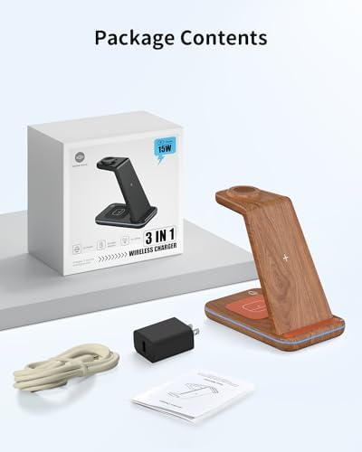 JoyGeek 3 in 1 Charging Station for Apple Devices, Wireless Charger Stand for iPhone 17/16/15/14/13/12/11/SE/X Pro Max Plus - Apple Watch 11/10/9/Ultra 2/8/SE/7/6/5 - AirPods Pro 2/3/2 - Image 6